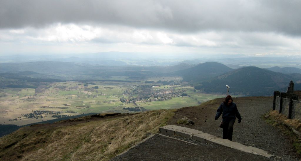 Another view from Puy de Dome. It was so cold up here, there was still some snow on the ground.