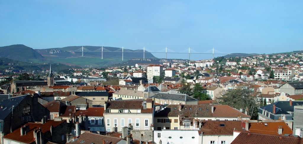 This is the view from our hotel, west across Millau.