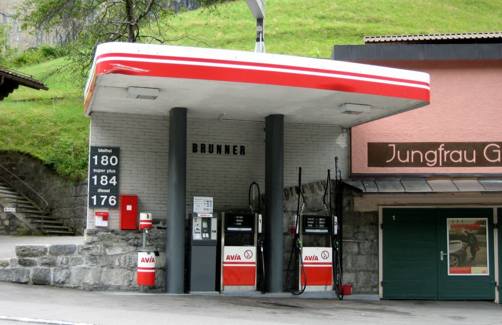 As the owner of a car that only runs on super unleaded petrol, I take a keen interest in its availability, since this can be a bit patchy in the UK (although it’s not as bad as it used to be). This petrol station in Lauterbrunnen only has three pumps - one diesel, one regular unleaded and one super unleaded. In even smaller stations that only sport two pumps, they tend not to bother with the regular unleaded. Nice.