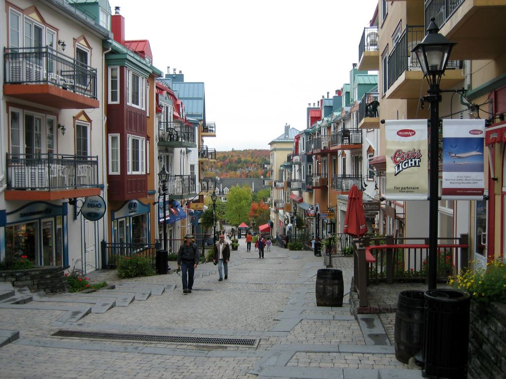 A view down the Rue des Remparts, which is pretty much what passes for the high street in Tremblant. The village is mainly pedestrianised, which is nice.