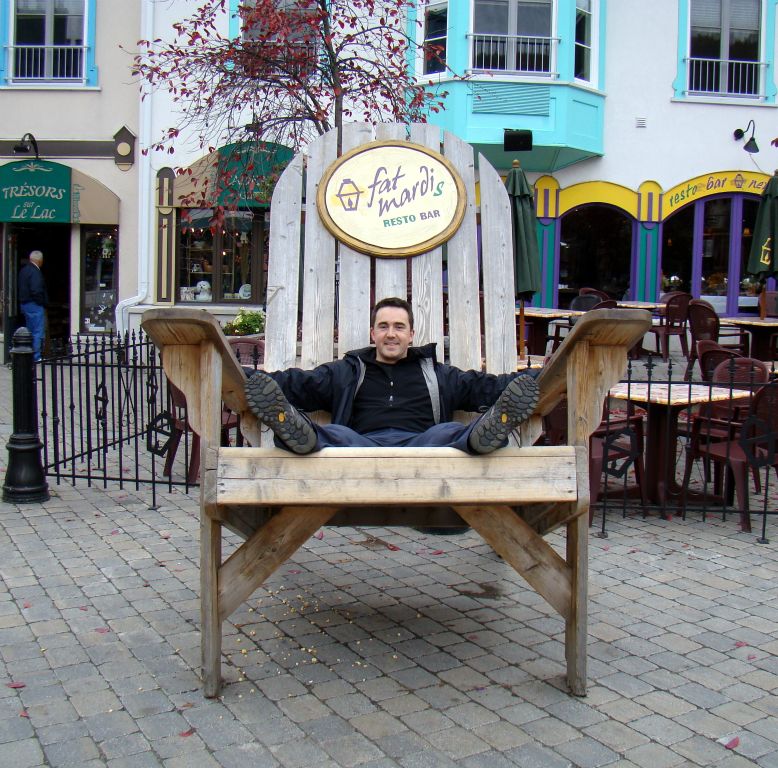 A picture of me in the Place Saint Bernard in Tremblant.