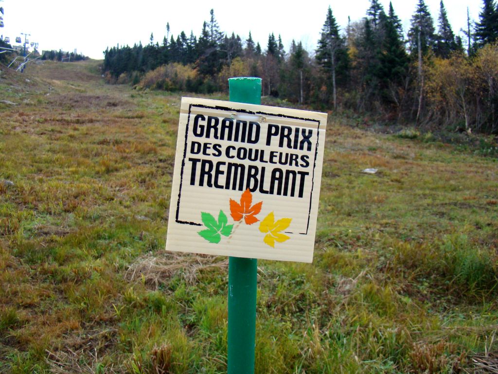 The quickest way up (and down) Mont Tremblant on foot is to follow the route of the gondola straight up the mountainside - a 600 meter climb over a distance of about two miles. This is also the route of the annual Grand Prix des Couleurs, where locals race to the top. This year the race was won in 25 minutes and 6 seconds. On Thursday morning it took me an hour to get to the top, but I did stop to take some pictures on the way.