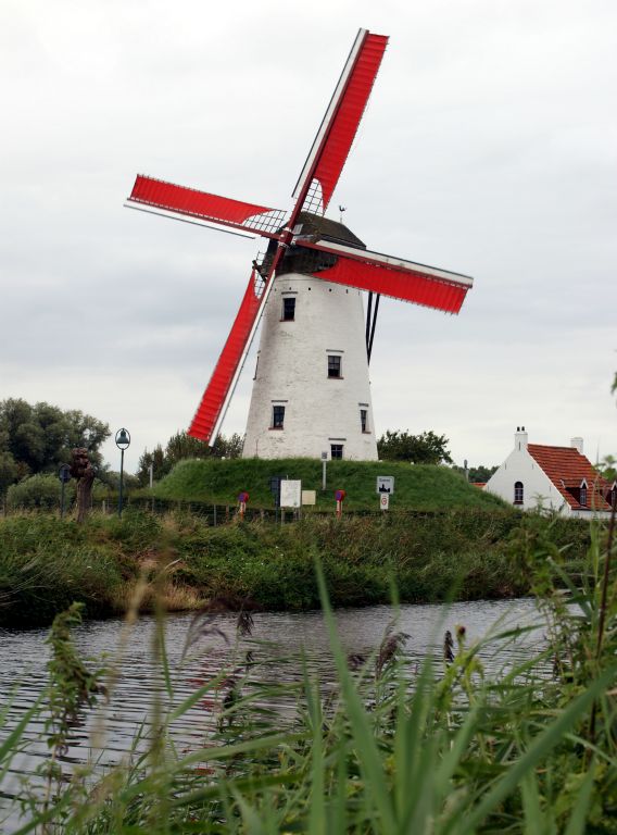 A windmill on the canal in Damme.