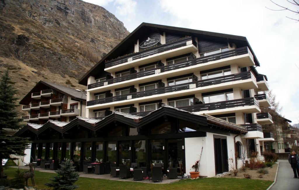 After a fantastically scenic drive into the mountains, we finally parked the car at the train station in Tasch and got the mountain railway the last few miles to car-free Zermatt.This is a picture of our hotel, the Mirabeau. We were so impressed with the hotel when we arrived that we immediately extended our stay for an extra day.The hotel was very well presented, the staff were excellent and our room (a junior suite with a Matterhorn view) was fabulous. I can very highly recommend this hotel to anyone visiting Zermatt.