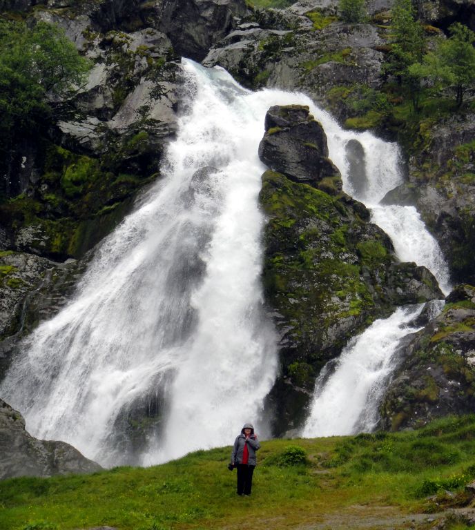 We then started walking up a hill, past this impressive waterfall...