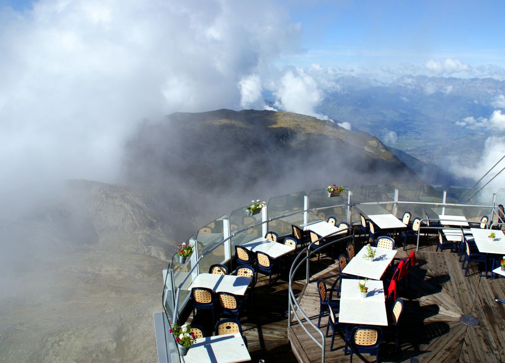 On a clear day, the views from this restaurant would be totally awesome. Today they were just fairly awesome.