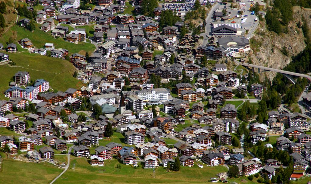 This was the view of the north end of Saas Fee from Langfluh. Our hotel is the large, white building right in the middle of the photo.