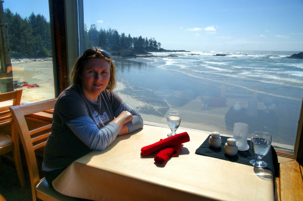 Excitement over, we settled in for a very nice lunch and the lovely view of the beach from the restaurant.