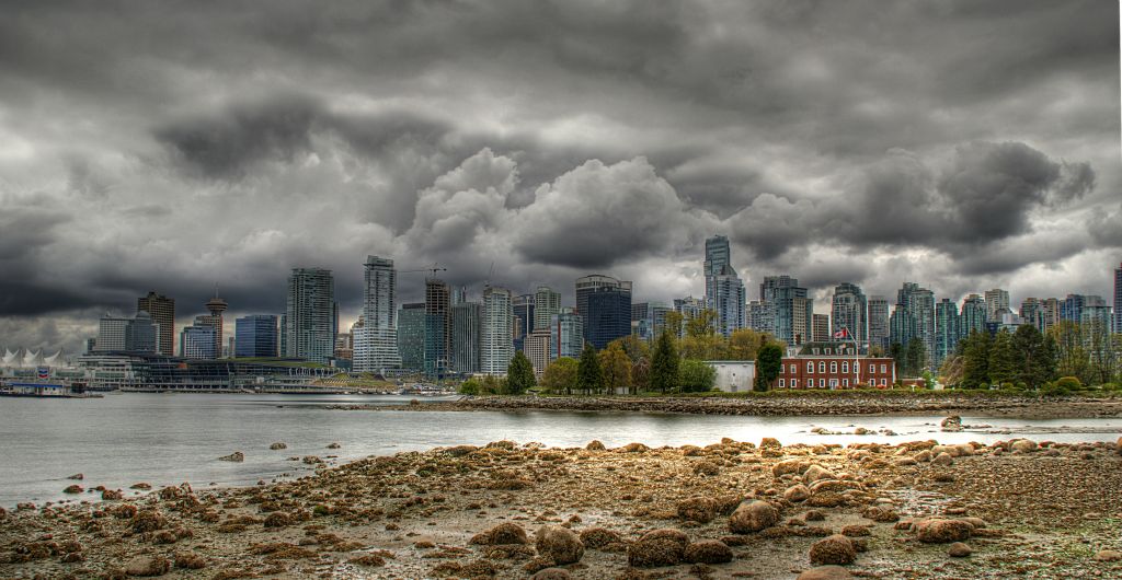 The Vancouver skyline from Stanley Park.