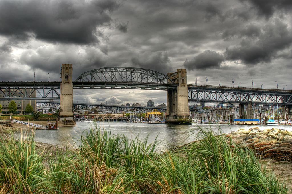 Having walked around (some of) Stanley Park, we headed down English Beach towards Granville Island. This is a photo of the Burrard Bridge from Sunset Beach.