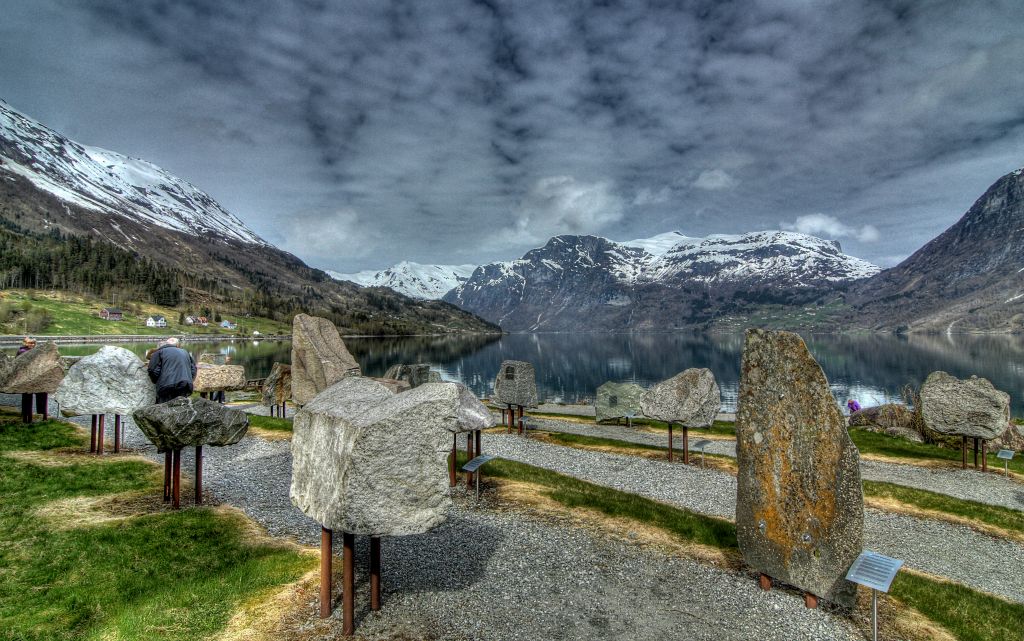They had an extensive collection of rocks that had been taken from the surrounding fjords and mountains.