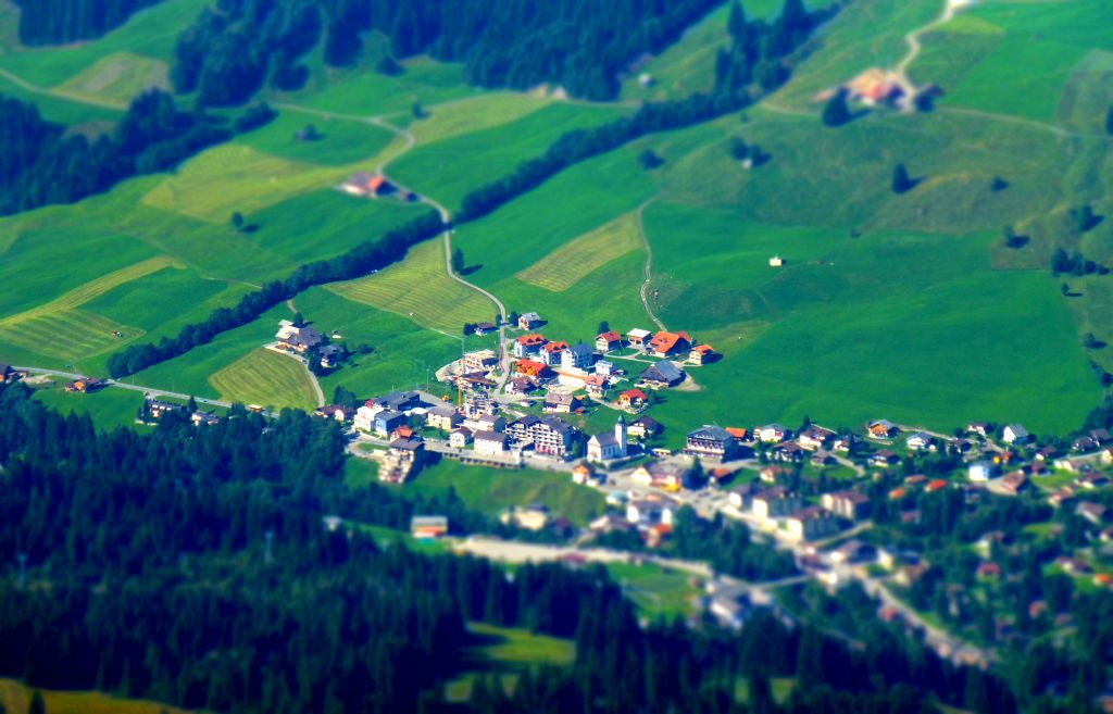 This is one of those annoyingly weird “miniature” photos of a town that I don’t know the name of on the cablecar side of the mountain.