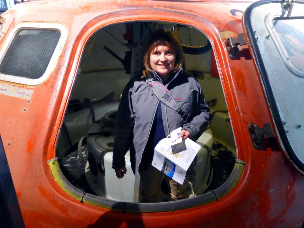 Judith in an oil rig lifeboat in the Norwegian Petrolium Museum. Apparently you can get 28 people in there. Yikes! Still, I suppose that would be the least of your worries if your oil rig was on fire.