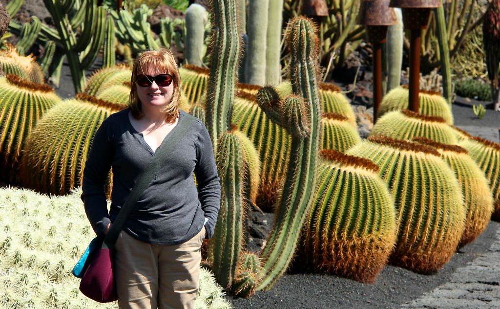 Judith with our favourite round cacti.