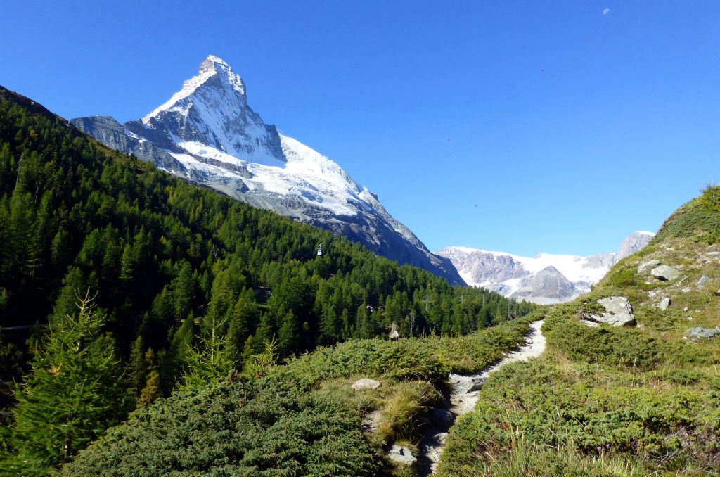 As I headed further up the valley, there were magnificent views of the Matterhorn.