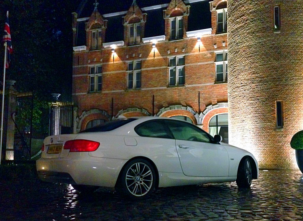 Lucy’s BMW outside the Dukes Palace.