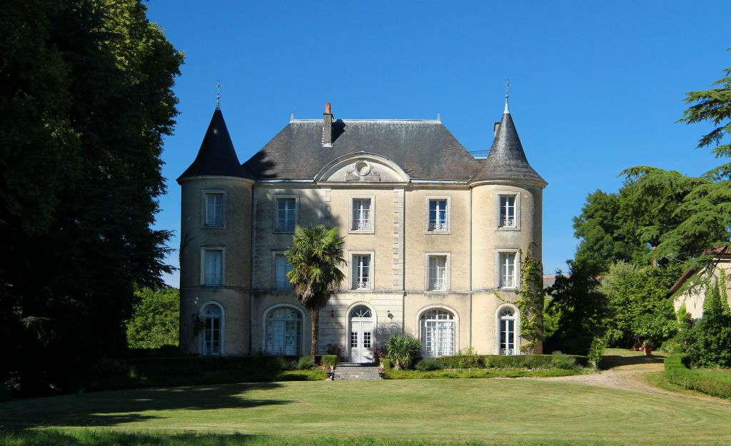 The beautiful chateau is about a mile-or-so to the North of Montbron and has extensive grounds.