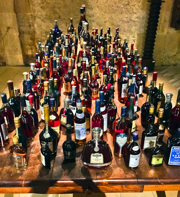 This table contained a selection of Martell's produce from over the years. Apparently the oldest bottle here was around 150 years old!