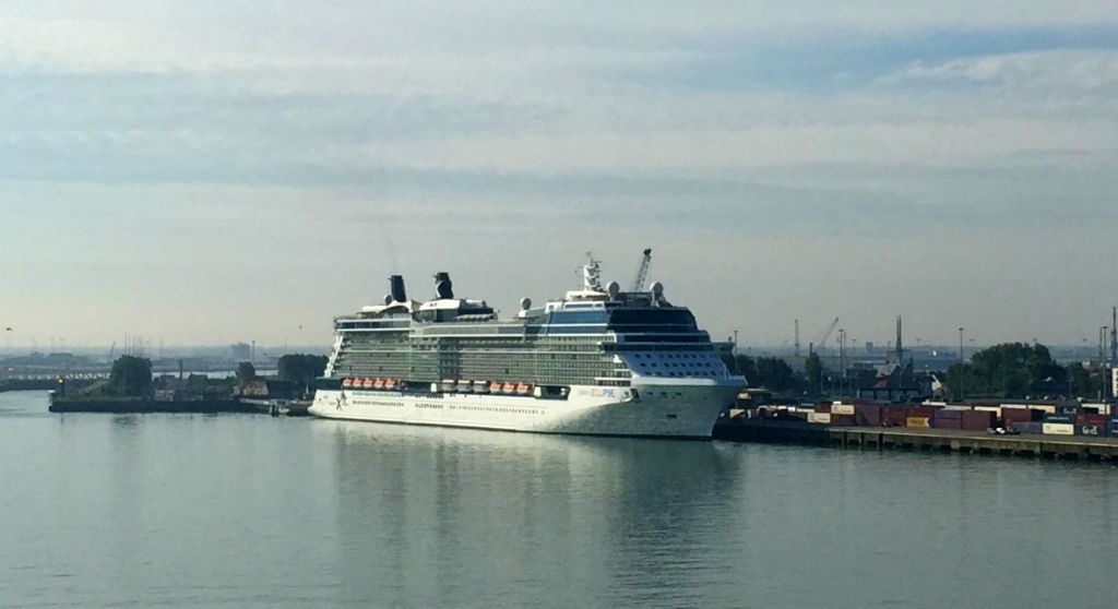 Sunday - When we arrived in Zeebrugge the Celebrity Eclipse was already there. It was the only other cruise ship we saw all weekend.