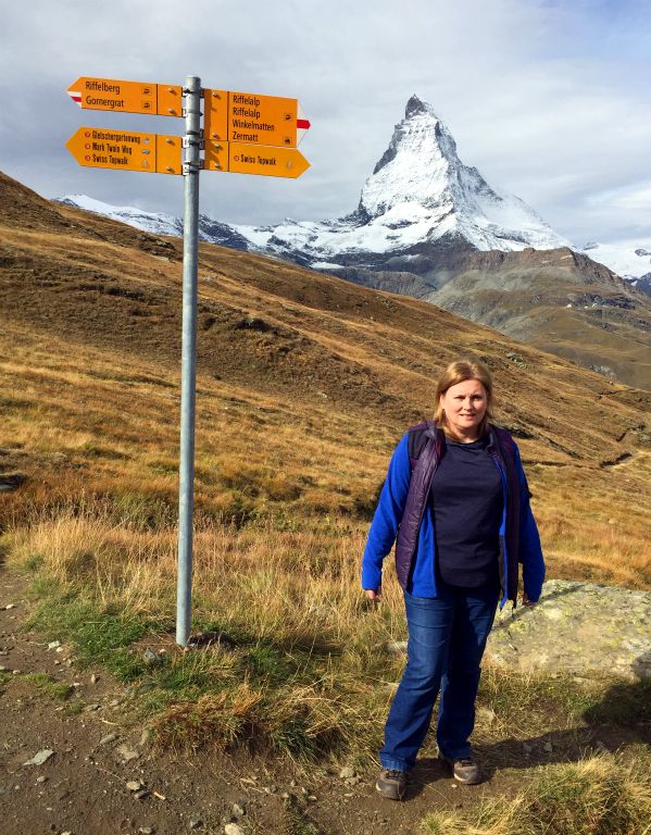 ...where I met up with Judith, who had got off the train to join me on the next bit of the descent to Zermatt.