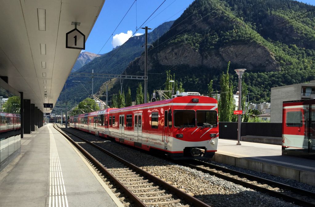 This was the mountain train that took us from Zermatt to Visp, where we switched to the train that took us all the way to Geneva Airport. Using a supersaver ticket and a half fare card, our first class tickets for the four hour journey only cost £30 each! Bargain.