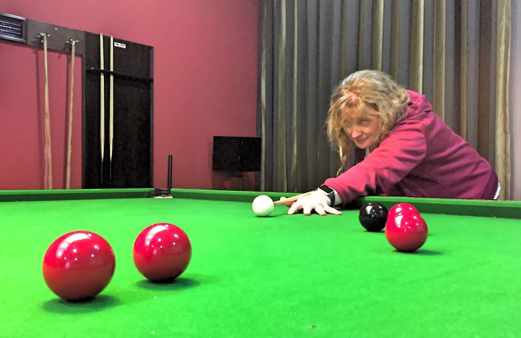 We decided to spend the afternoon just hanging around in the resort, as we hadn't spent very much time there during the week. So we had a game of pool (which I didn't get a photo of) and a game of snooker (which took ages and ages and ages!).