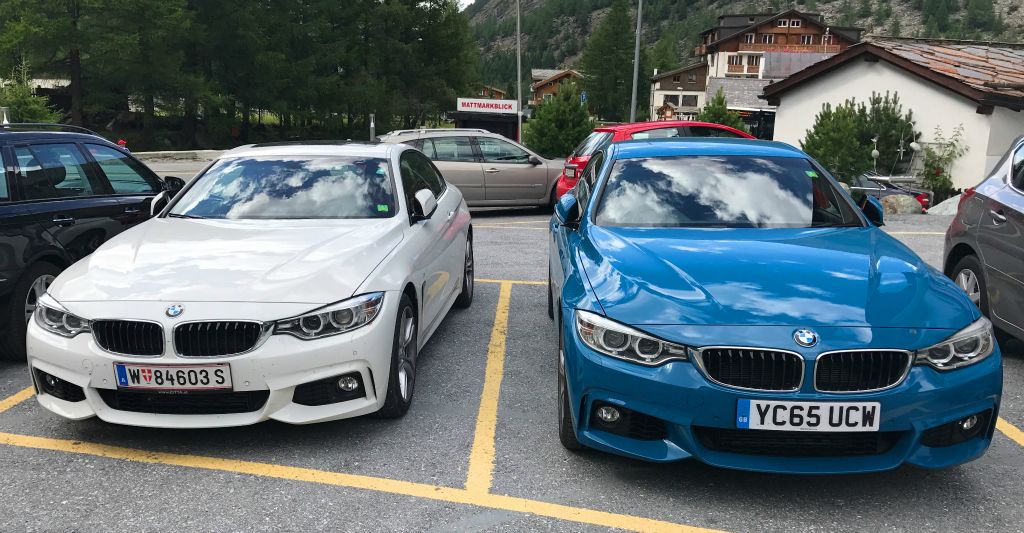 Back at the hotel, someone had parked a 435i Coupe next to Judith's 435d Gran Coupe. Considering one has two doors and a boot and one has four doors and a hatchback, they were remarkably similar from all angles (apart from the colour obviously).