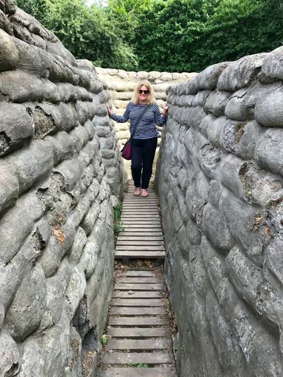Judith in one of the trenches.