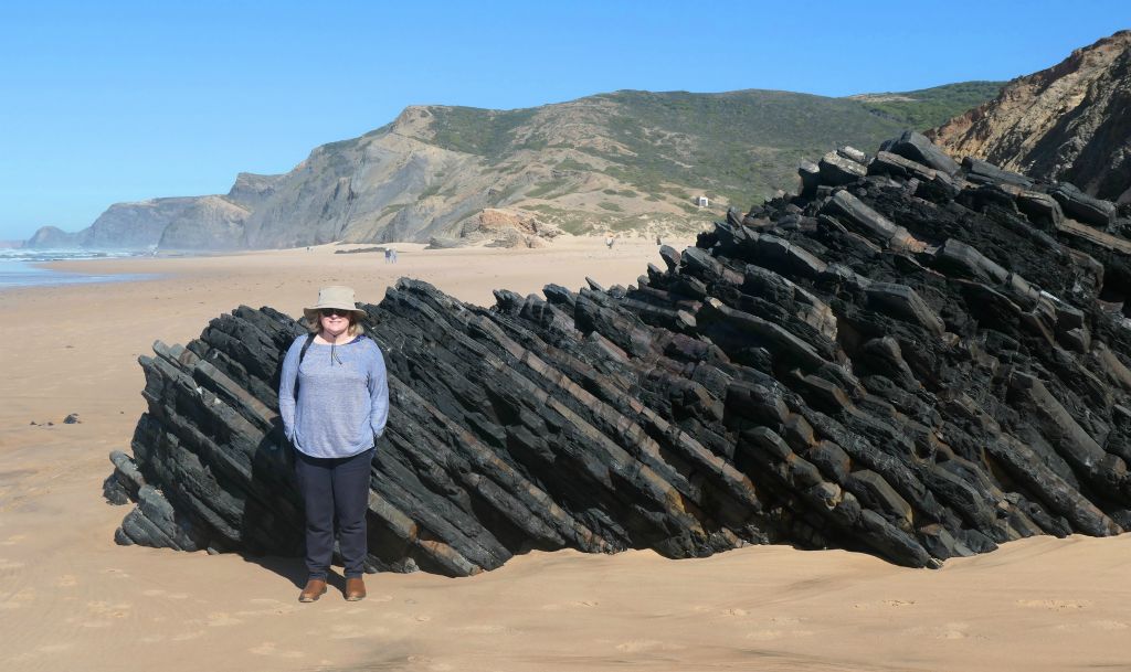 There were some impressive rock formations on the beach.