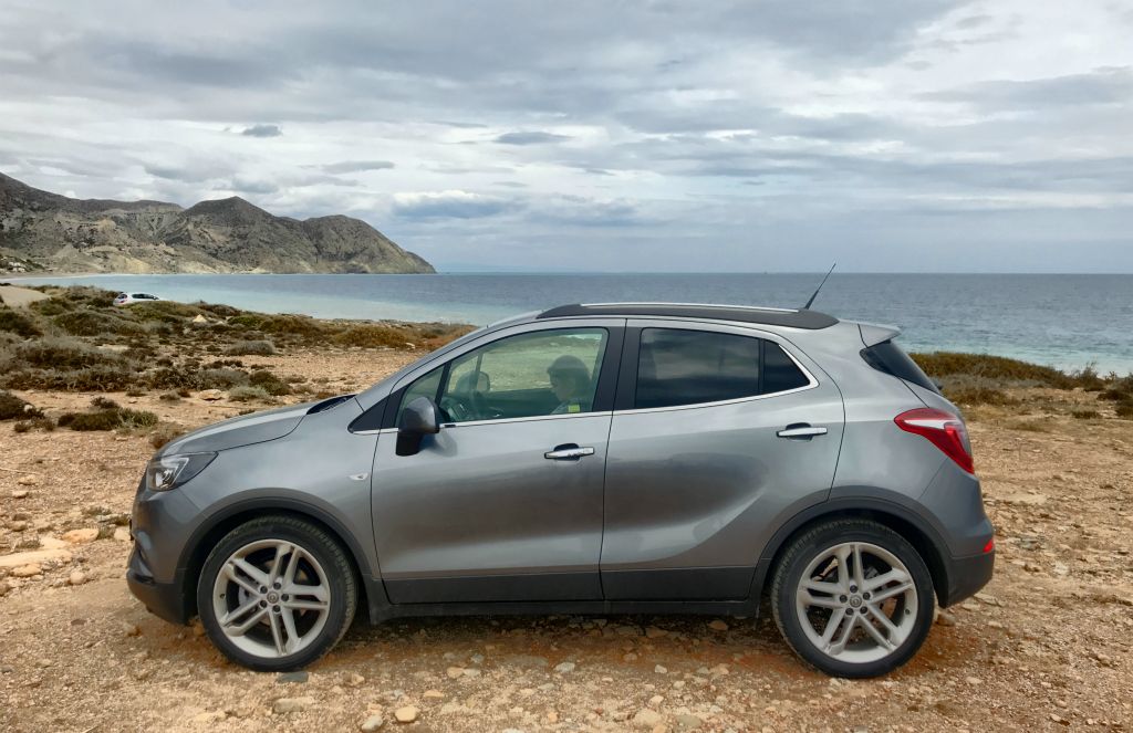 Our Opel Mokka at Playa El Algarrobico.
