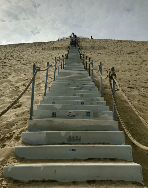 About 40 miles north of Plage du Cap de l'Homy is the Dune du Pilat, the largest sand dune in Europe. It's so large there are stairs to the top.