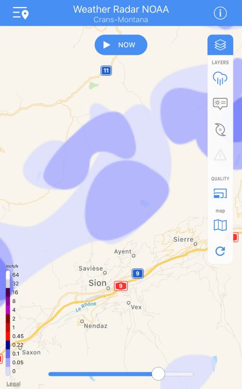 The weather radar forecast for "NOW" (so that should really be more of an observation than a forecast) was showing a big blob of rain right over me...