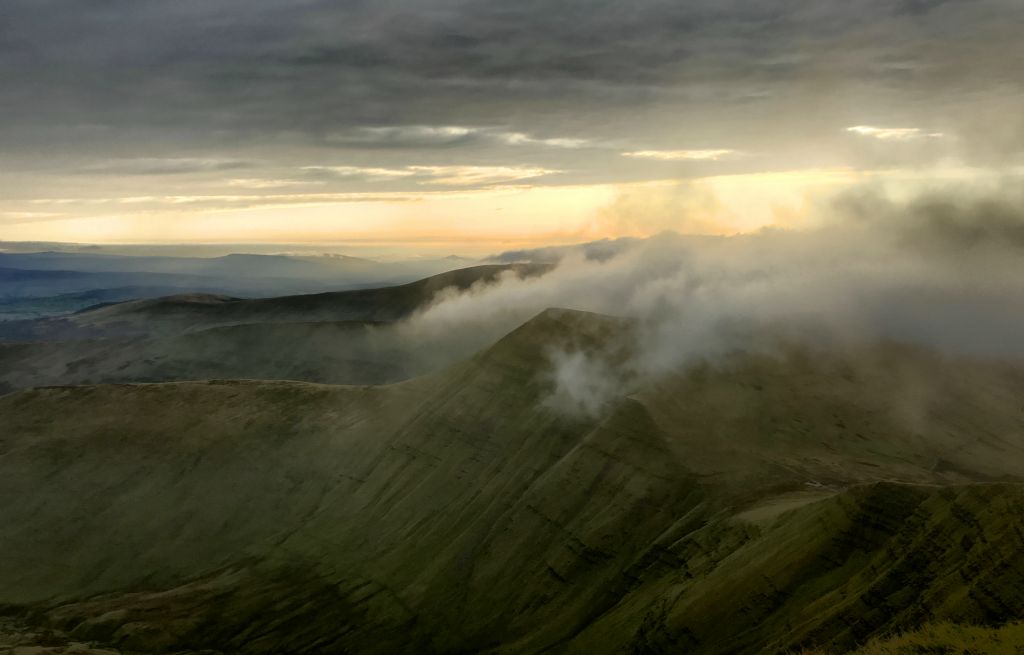 This was the view from Pen y Fan looking towards Cribyn, which is where I was heading next.