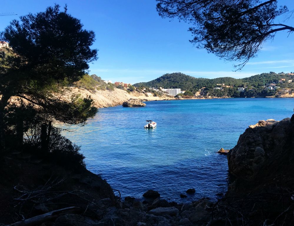 I carefully picked my way to the bottom of the gully, where there was a small beach of sorts.Left in search of the nicer beach at Cala Blanca.