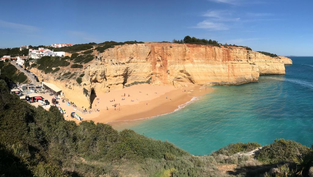 Benagil is a popular and pretty little village, with a super beach. They also run a lot of boat trips from here to the Algar de Benagil, which is the most spectacular sea cave along this stretch of coast.