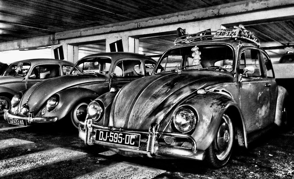 The Beetles in black and white.